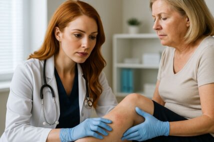 Doctor checking for Deep Vein Thrombosis