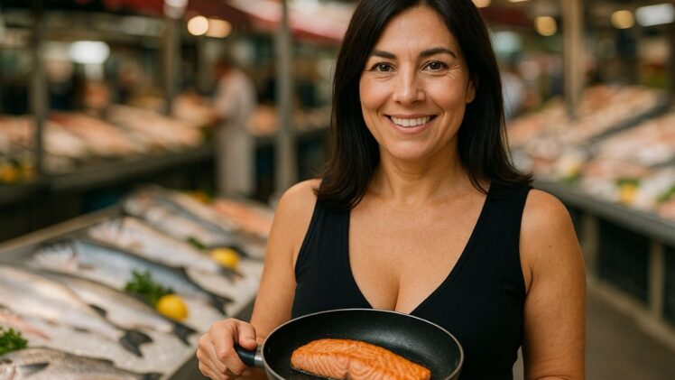 Woman in fish market