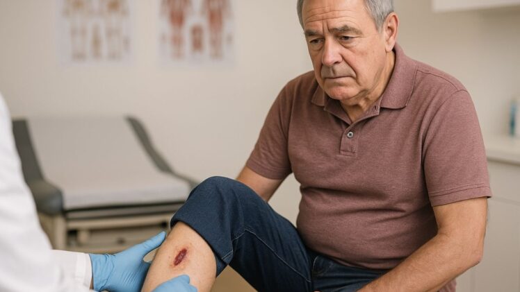 Man with wound