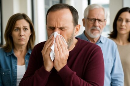 Man sneezing