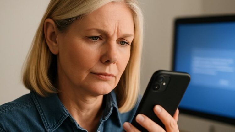 Woman looking at screen