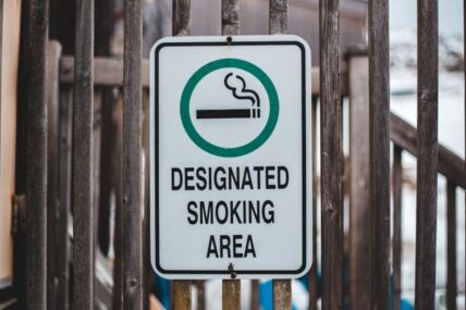 Designated smoking area sign