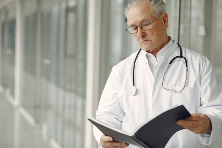 Doctor with a file.