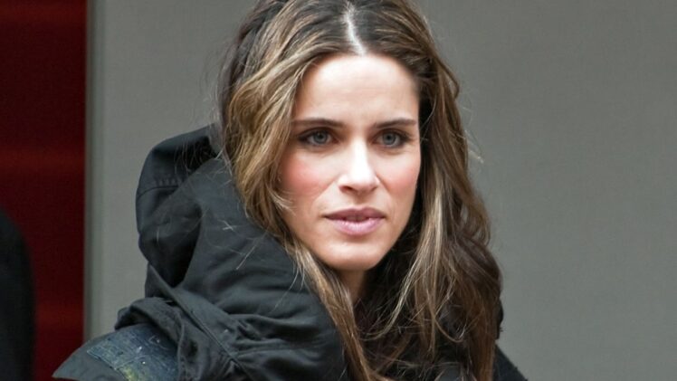 Actress Amanda Peet leaving the press conference for Please Give.