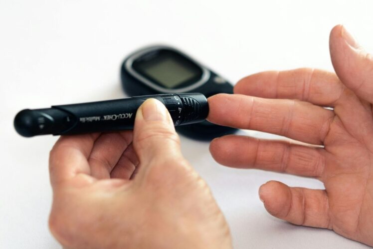 Blood sugar test. 