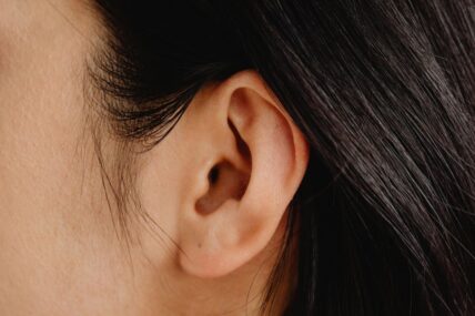 A close up of an ear.