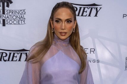Jennifer Lopez poses for a photo