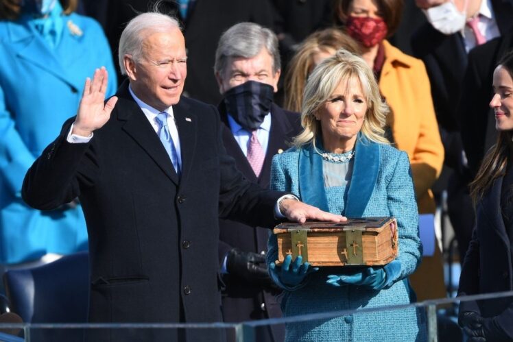 President-elect Joe Biden takes the oath of office
