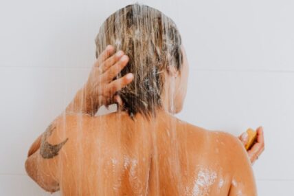 Person in shower.